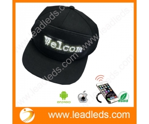 Sombrero de béisbol programable de Bluetooth del teléfono del IOS Android con la animación de la letra ligera llevada