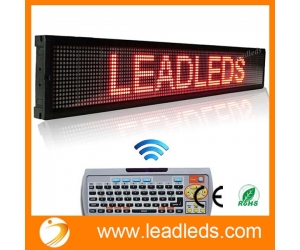 Leadleds 40x6.3 Inches Remote LED Scrolling Display Board for Business - Red Message