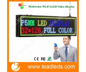 Leadleds P5 Full Color LED Sign WIFI inalámbrico programable, trabajo con Iphone y Android App, imágenes de texto multicolor Time Display