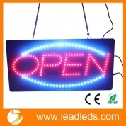 Leadleds 1910-1 señal de neón portátil de 19 pulgadas Muestra abierta llevada Junta Color rojo y azul con 2 modos de luz para salón de belleza del clavo de negocios Sushi Panadería Peluquería Masaje Restaurante Oficina tienda