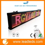 Leadleds 40x6.3 pulgadas Wifi Scrolling LED señal de pantalla de la Junta de Negocios, APP mensaje programable por Smartphone y Tablet, RGY Tri-Color