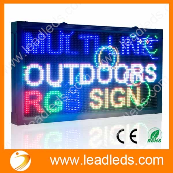 51x19 Outdoor LED Programmable Scrolling Message Sign - 3 Color Display