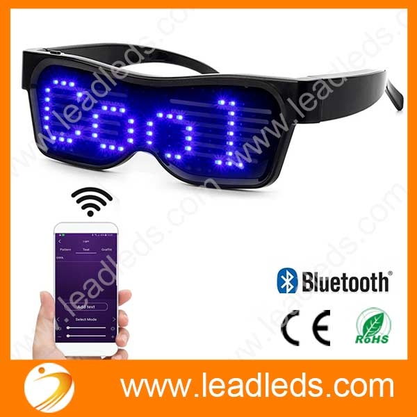 Leadleds: gafas LED Bluetooth personalizables que muestran mensajes,  animación, dibujos para raves, festivales, diversión, fiestas, deportes,  disfraces, EDM