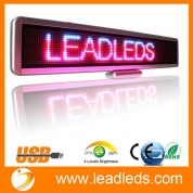 China Universal Useful 22"x4.3" Rechargeable Programmable Led Moving Message Sign Board with Red/ Blue/ Pink Tri-color, Including Pre-programmed 32 Symbols and Icons [Indoor Use] factory