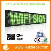 Leadleds 20 x 4 Inches Green Scrolling Message Display Board, WIFI and USB Programmable by Smartphone and Tablet PC for Office Notice, Car Windows, Business Store Advertising