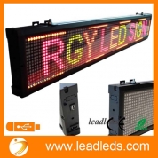 La fábrica de China Leadleds 40x6.3 pulgadas USB programable movimiento en sentido vertical LED signo tienda exhibición móvil mensaje mesa 3 colores luz (rojo, verde, ámbar) para interior