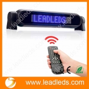 La fábrica de China Leadleds Dc12v Led Tablero de la señal de la ventana trasera del coche Desplazamiento Pantalla de mensaje azul Tablero de la bandera con control remoto y encendedor de cigarros - Programable rápido